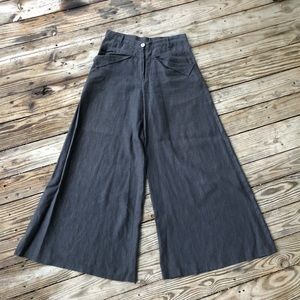 Linen long and wide with high waist pants